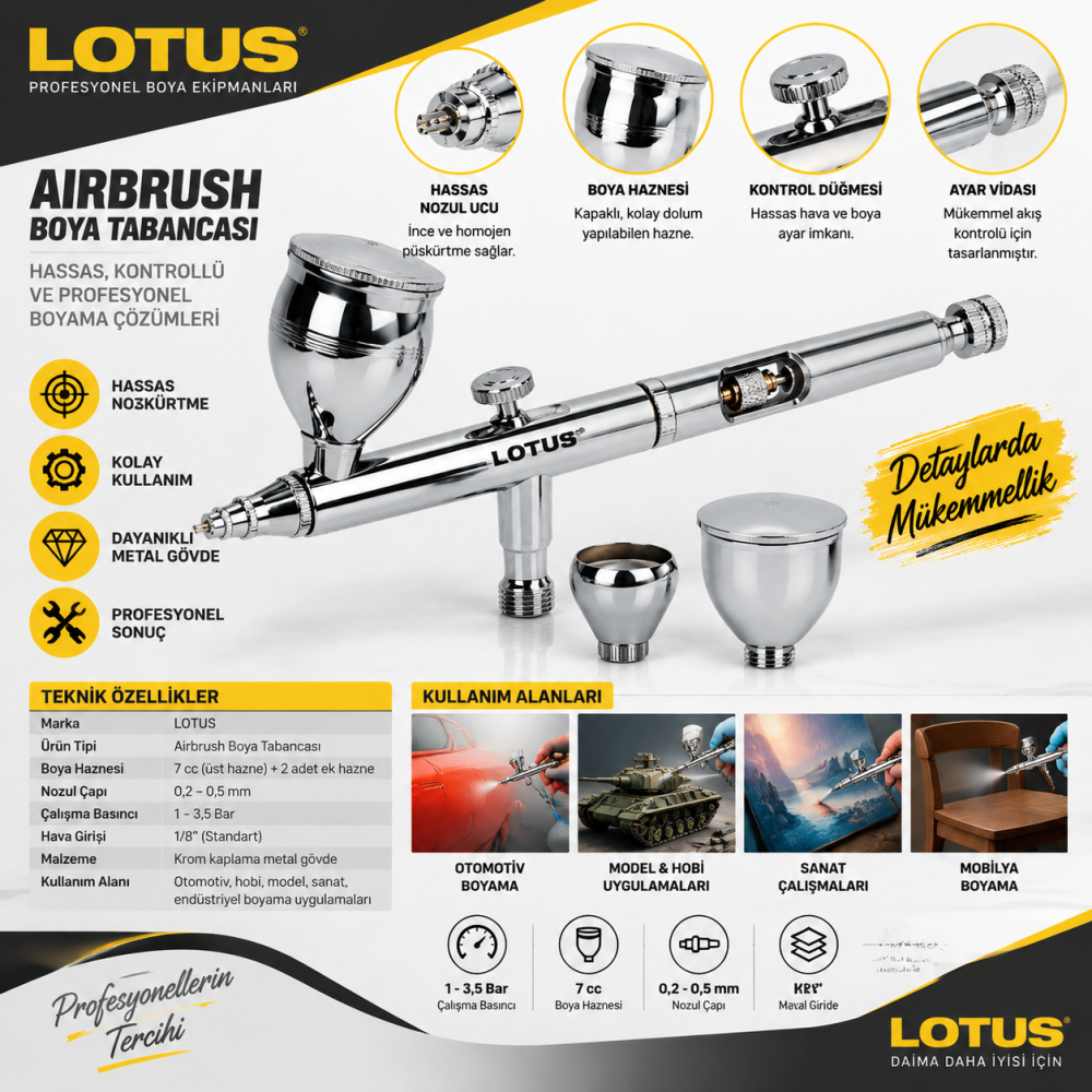 LOTUS Lotus 183 Airbrush Mini Boya Tabancası