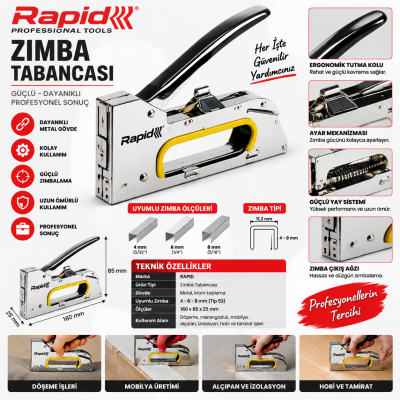 Rapid R23 Mekanik Döşeme Zımba Tabancası