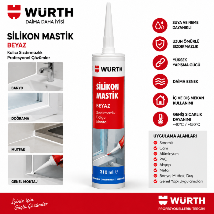 Würth Montaj yapıştırıcısı Multi elyaf takviyeli yapıştırıcı 310 ML