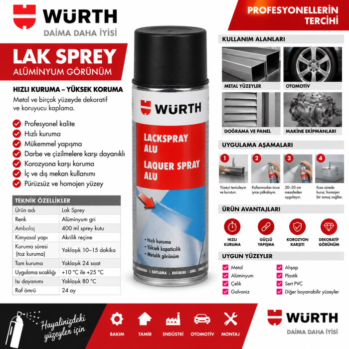 Würth Sprey boya mat