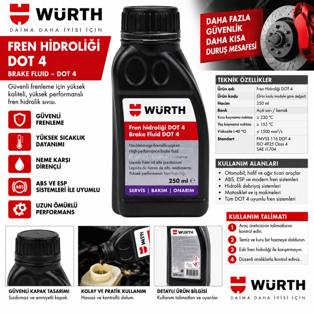 Würth Fren hidroliği DOT 4