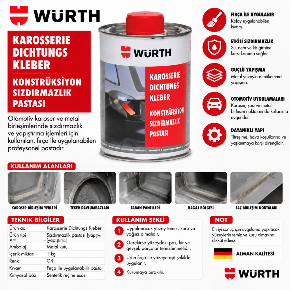 Würth Kurşunsuz kaporta kalaylama pastası
