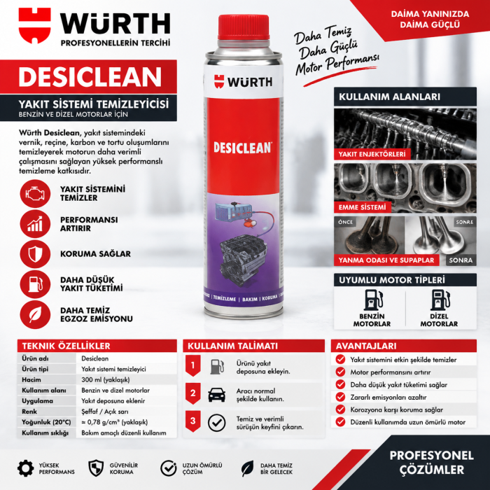 Würth DIESELCURE AĞIR VASYAKIT PERFİYL330ML