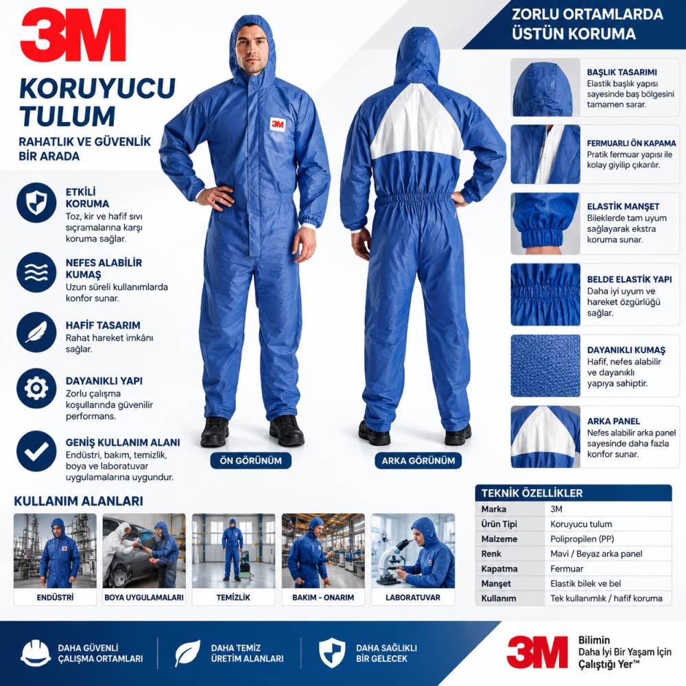 3M 4532 AR Sırt Üçgenli Tulum   10  Adet  Paket