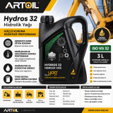Artoil Hydros 32 Hidrolik Yağı - 3 L