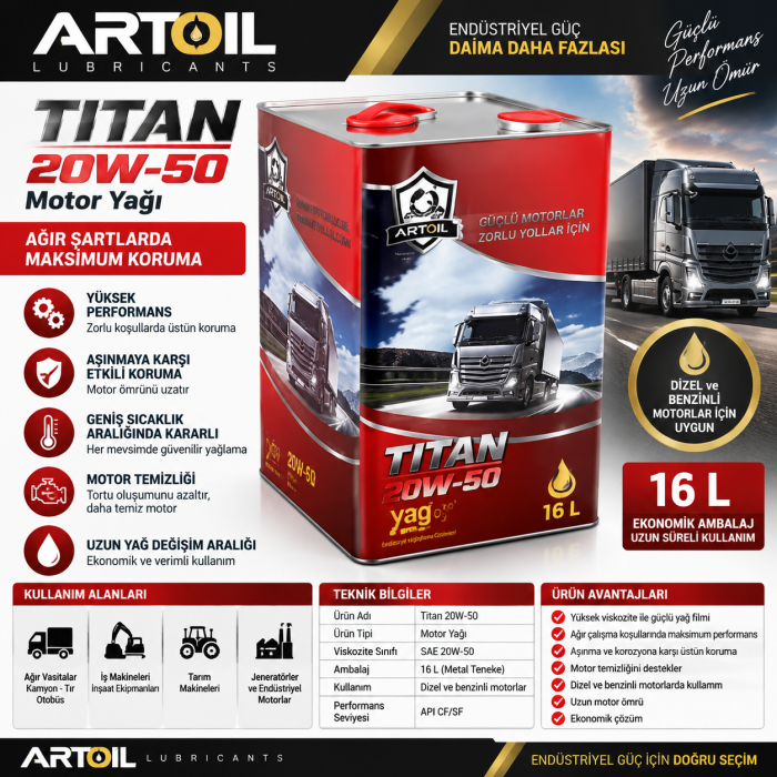Artoil Titan 20W-50 - 16 L