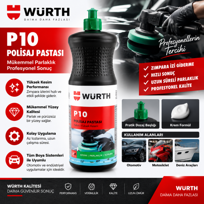 Würth Aşındırıcı pasta P10 Plus