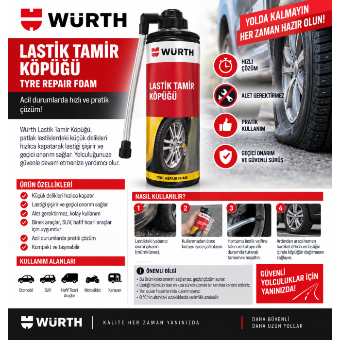 Würth Lastik tamir köpüğü