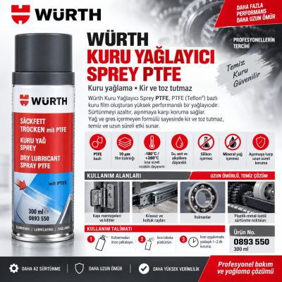 Würth SPREY TAMPON BOYA VW115 KOYU GRİ 400ML