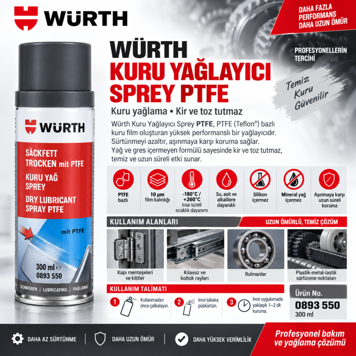 Würth SPREY TAMPON BOYA VW115 KOYU GRİ 400ML