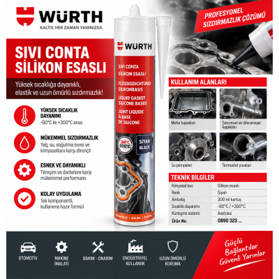 Würth Silikon asetat - gıdaya uygun