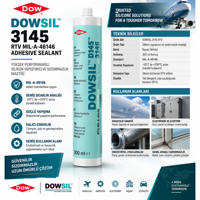 DOWSIL  3145 RTV Mil-A-46146 Adhesive  Sealant 300 ml