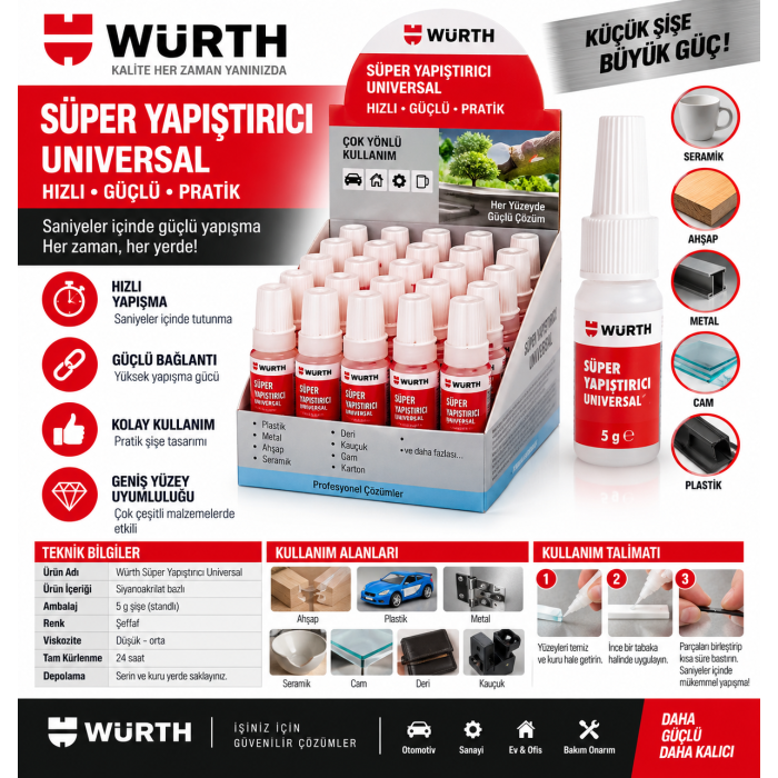 Würth Cam temizleme sabunu