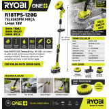 Ryobi R18TPS-120G Teleskopik Fırça Li-Ion 18V
