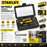 STANLEY 40 PARÇA CIRCIRLI TORNAVİDA SETİ