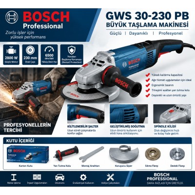 BOSCH GWS 30-230 PB Büyük Taşlama