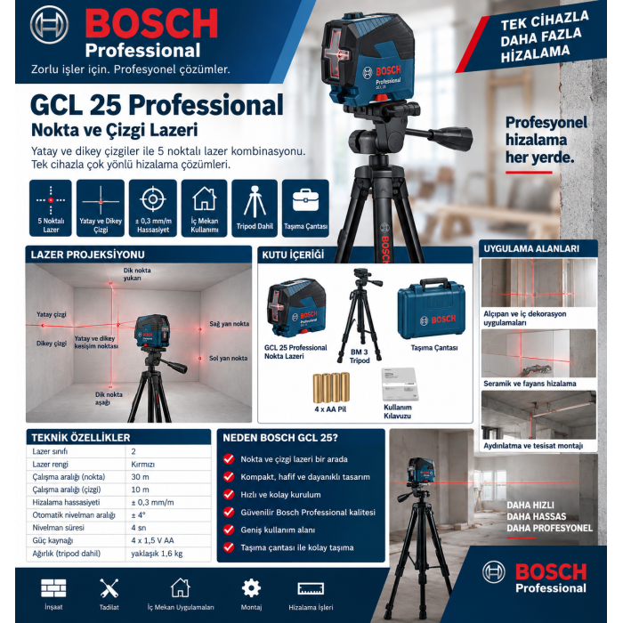 Bosch GCL 25 Professional Nokta Lazeri