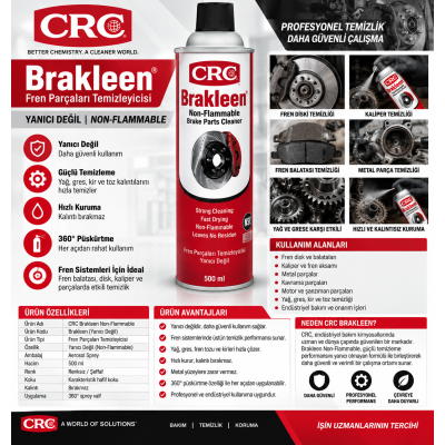 CRC Brakleen Fren Parçaları Temizleyicisi Yanıcı Değil