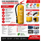 6 kg halokarbon gazlı yangın söndürme cihazı