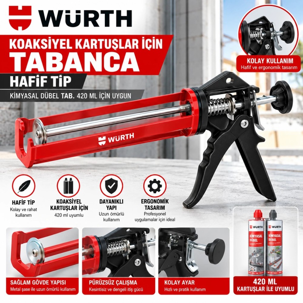 WÜRTH KİMYASAL DÜBEL TAB.420ML