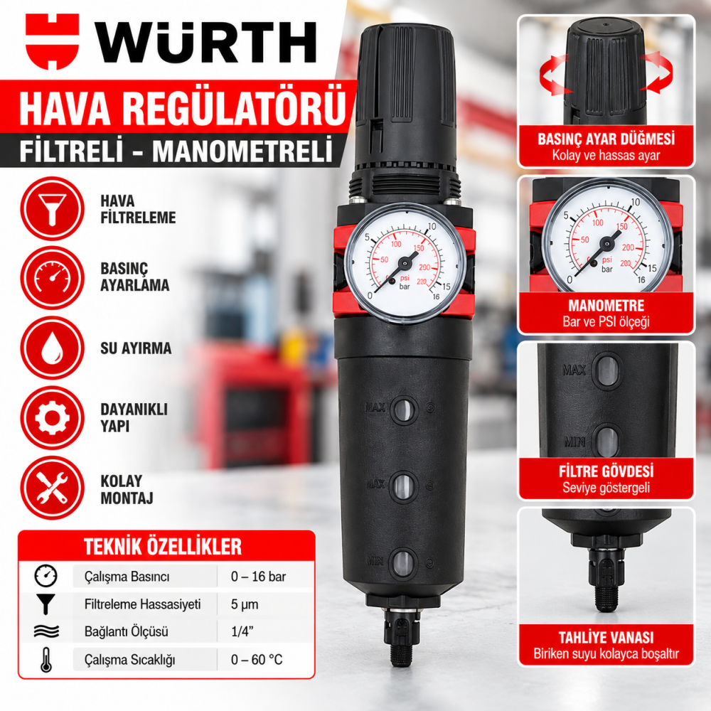 WÜRTH HAVALI ALETLER  İÇİN SU TUTUCU 2