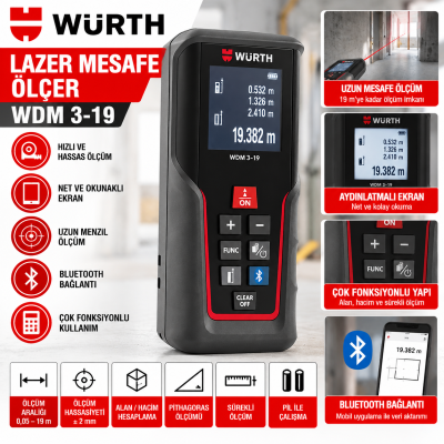 WÜRTH LAZER METRE-(WDM 3-19)-100M