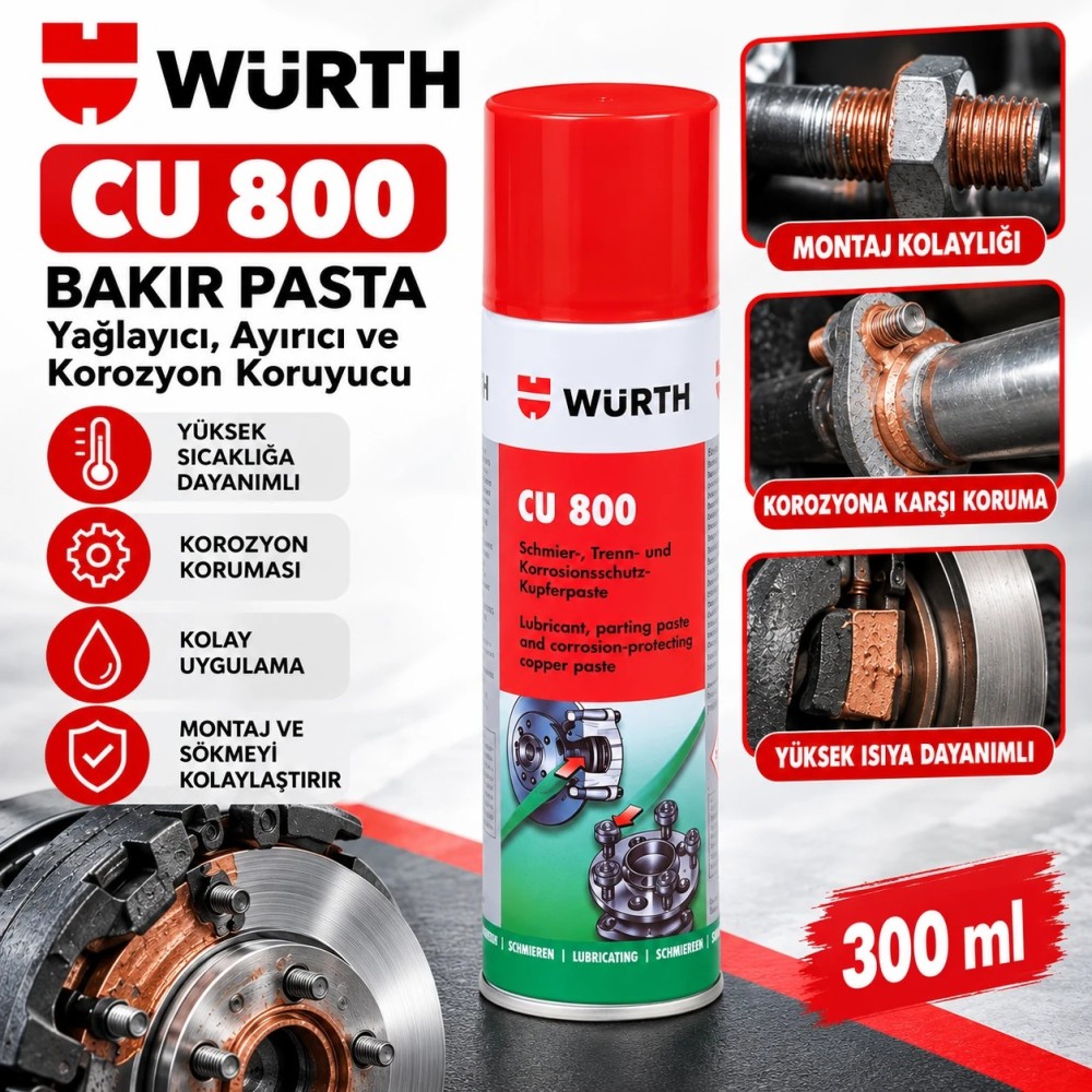 WÜRTH CU800-BAKIR PASTASI SPREYİ 300ML