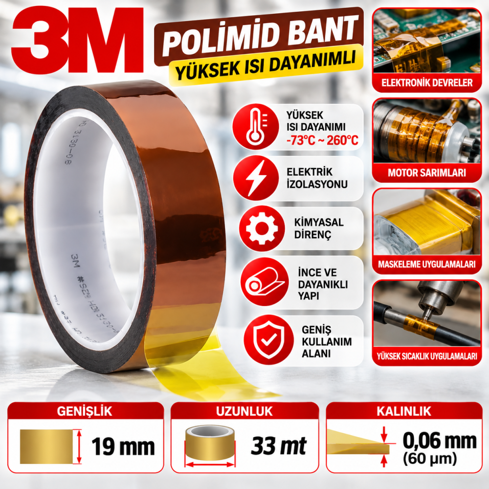 3M ET92 Poliamid Film Bant 16mm*33mt