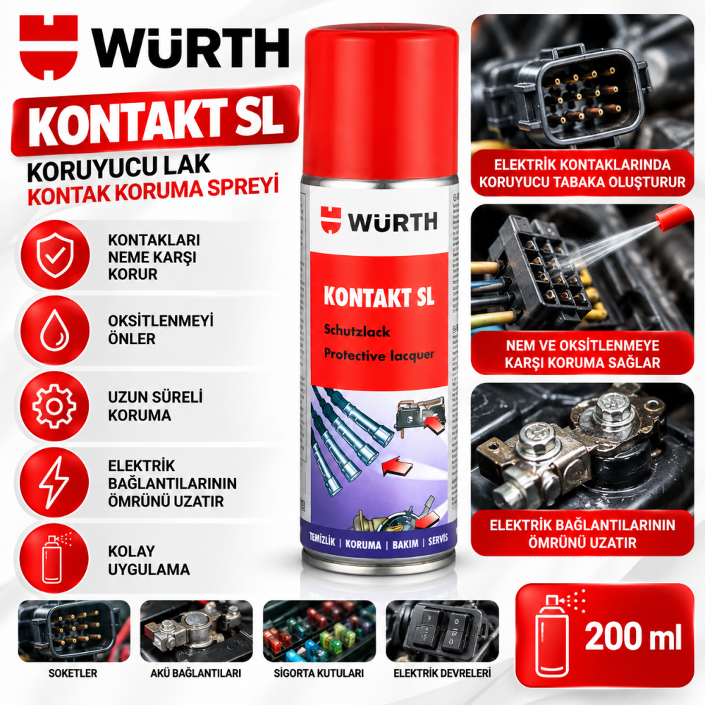 WÜRTH KONTAKT SL-KORUYUCU VERNİK 200ML