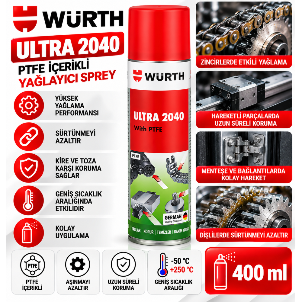 WÜRTH INOX-PASLANMAZ ÇELİK SPREY 400ML