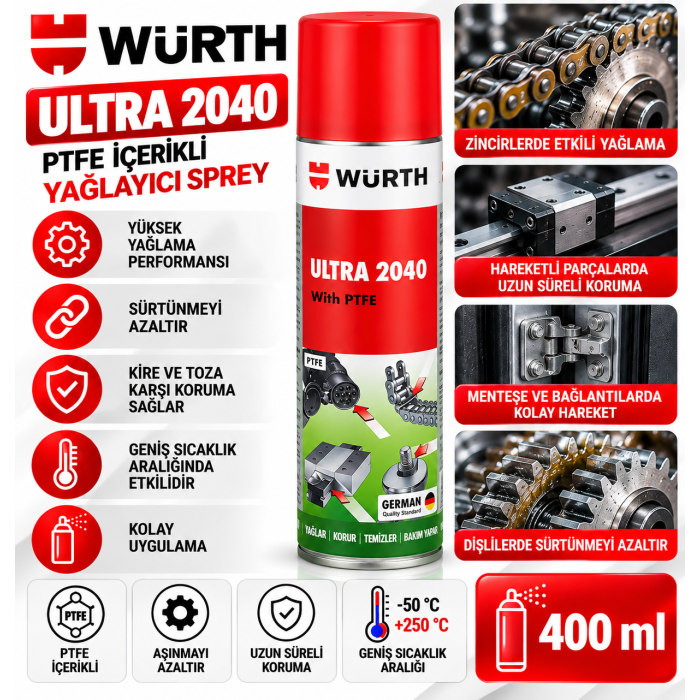 WÜRTH INOX-PASLANMAZ ÇELİK SPREY 400ML