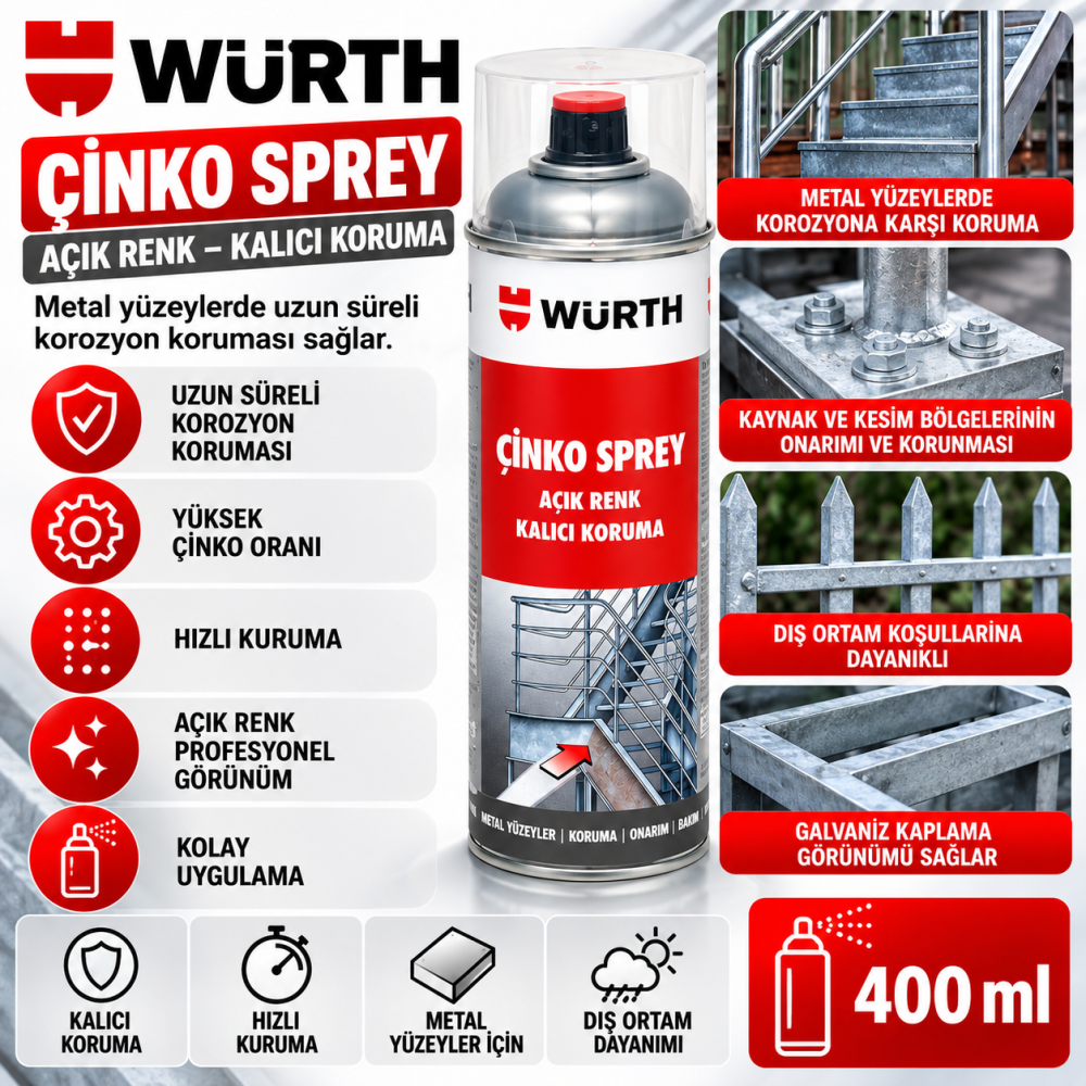 WÜRTH PERFECT ÇİNKO SPREY 400 ML