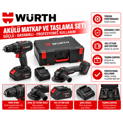 Würth  ABS 18 COMPACT 2-in-1 M-Cube kutu seti 5 parça