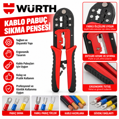 WÜRTH Konnektör Sıkma Pensesi