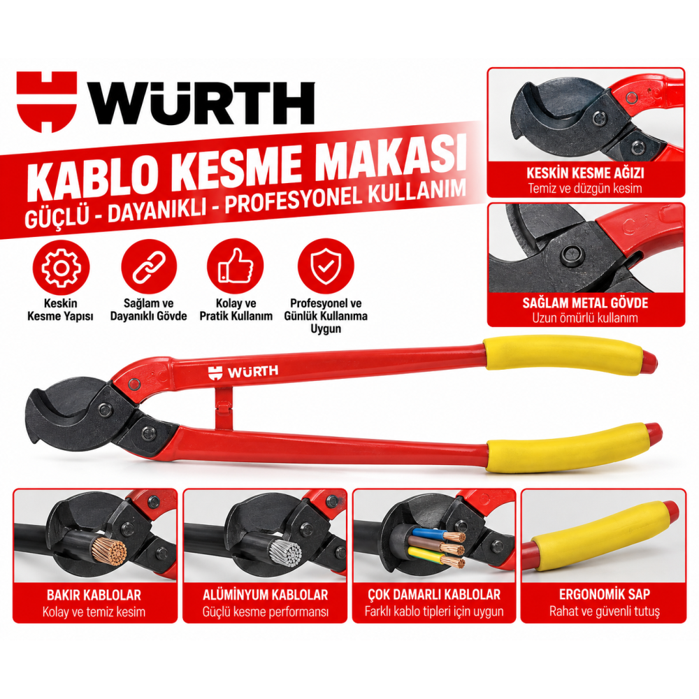 WÜRTH Kablo Kesme Makası