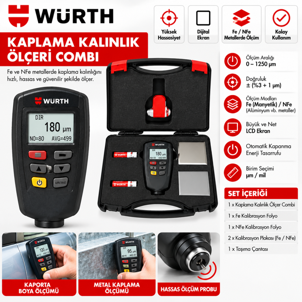 Würth Kaplama kalınlık ölçeri Combi