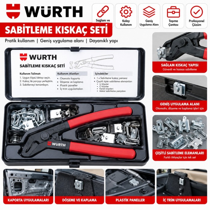 Würth Sabitleme kıskaç seti