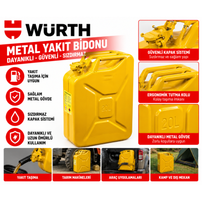 WÜRTH Metal Yakıt Bidonusarı