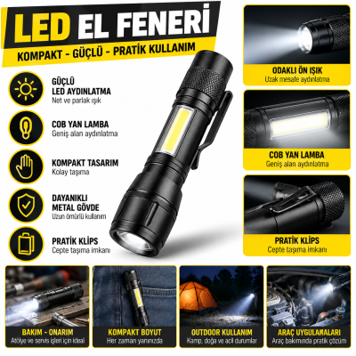 Şarj Edilebilir Led El Feneri
