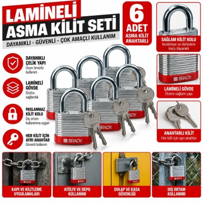 Kendinden Laminasyonlu ÇElik Kilitler Brady