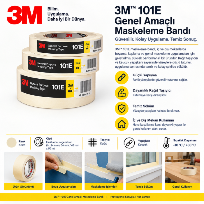 3M Genel Amaçlı Maskeleme Bandı 101E