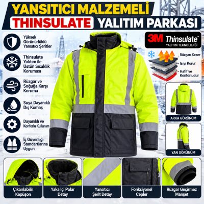 Yansıtıcı Malzemeli Thinsulate Yalıtım Parkası