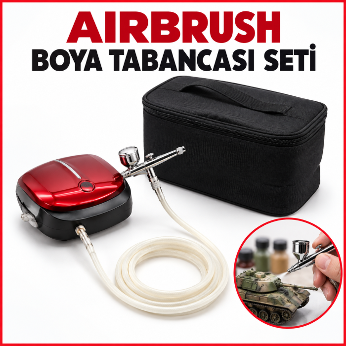Rox Akülü Airbrush Boya Tabancası Seti