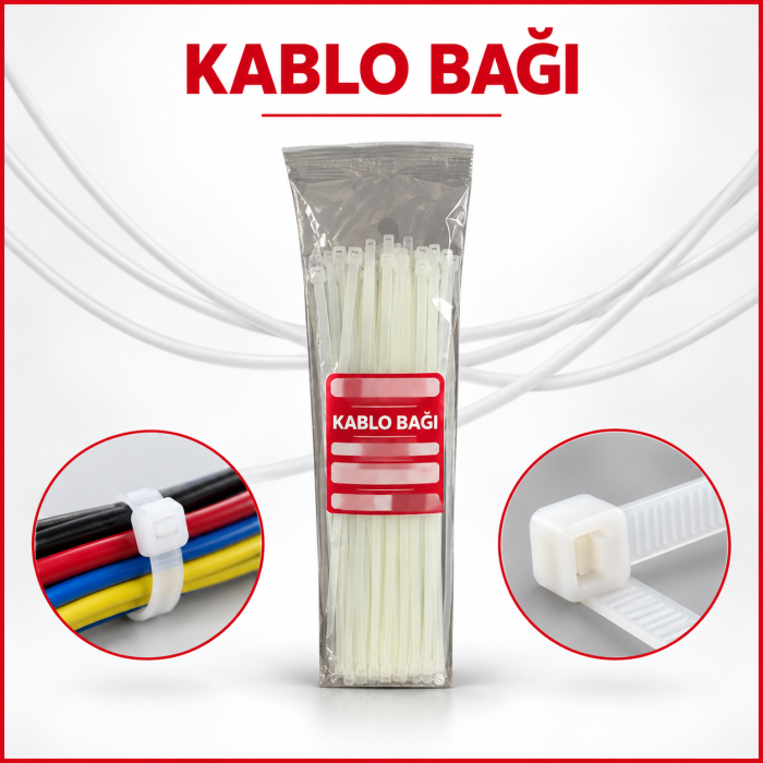 Pemsan Kablo Bağı Beyaz