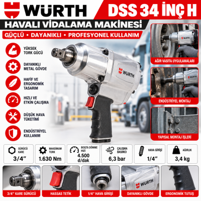 Würth Havalı vidalama makinesi DSS 34 inç H