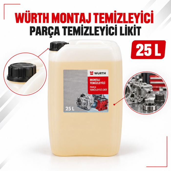WÜRTH MONTAJ TEMİZLEYİCİ PARÇA TEMİZLEYİCİ LİKİT 25 LT