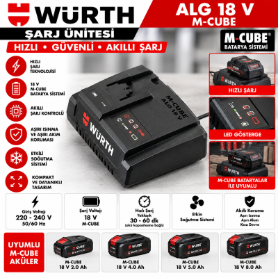Würth  Şarj ünitesi ALG 18 V M-CUBE