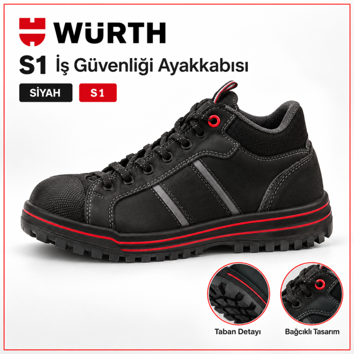 Würth S1 İş güvenliği ayakkabısı Siyah