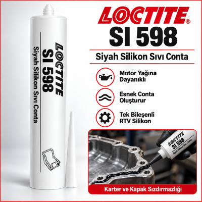 LOCTİTE SI 598 SİYAH SİLİKON SIVI CONTA 190 ML