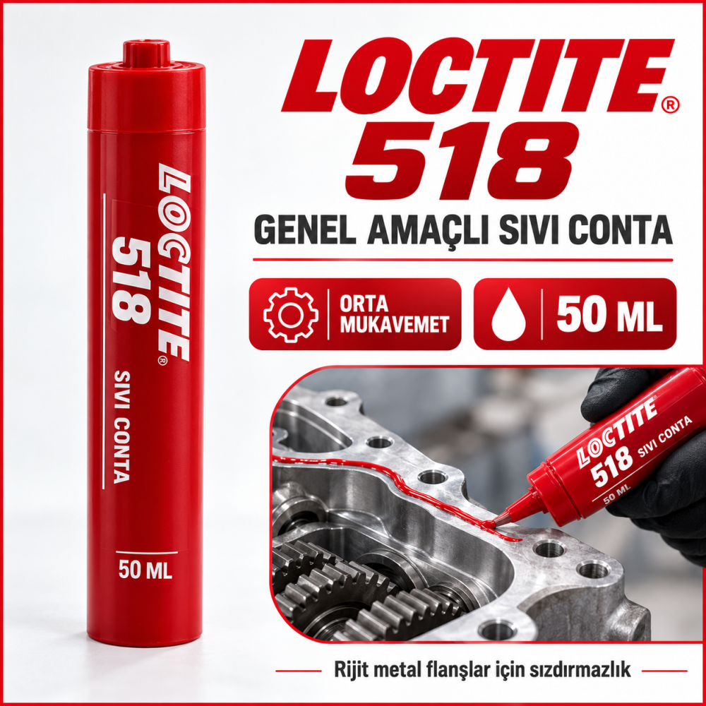 LOCTITE 518 Orta Mukavemetli Genel Amaçlı Sıvı Conta 50 gml
